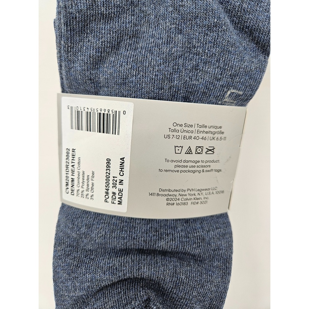 Calvin Klein Men's Cotton Crew Socks, TWO 4-PACKS, Sz 7-12, Denim‎ Blue, NEW! - Picture 5 of 10